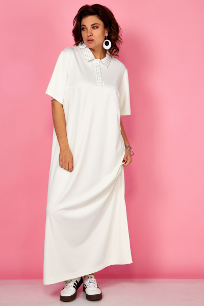 Платье BegiModa 1051 молочный - фото 3