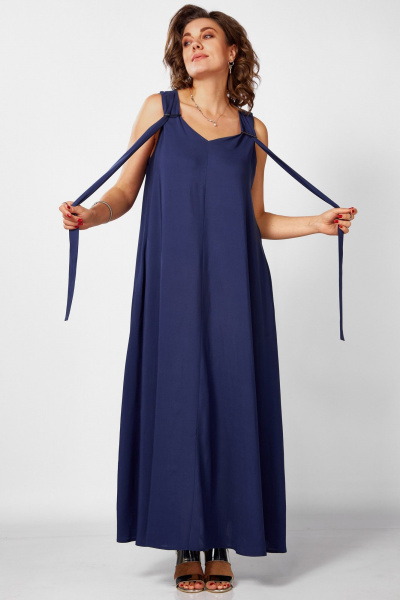 Платье BegiModa 1053 синий - фото 9