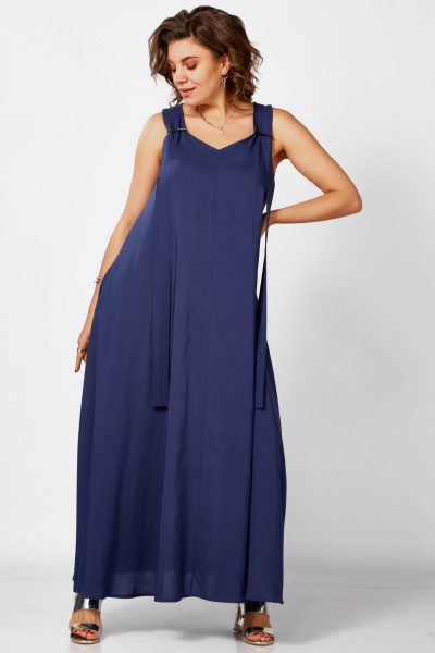 Платье BegiModa 1053 синий - фото 8