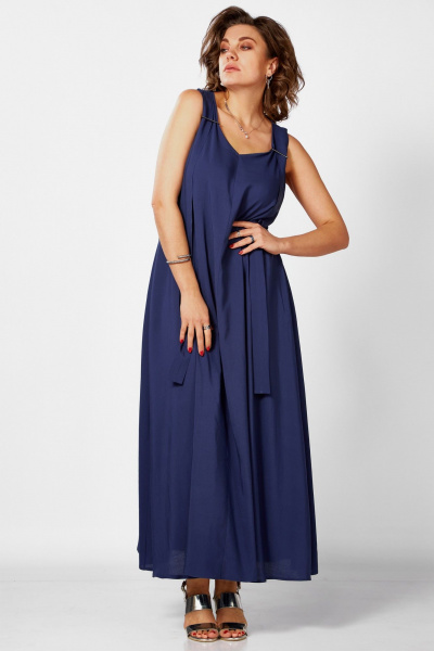 Платье BegiModa 1053 синий - фото 7