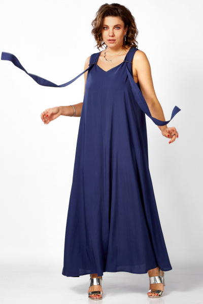 Платье BegiModa 1053 синий - фото 3