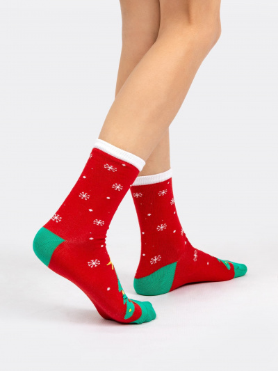 Носки Mark Formelle 441A-1820/B4-223-441A-1 св.зеленка_т.красный_рис.1820 - фото 17