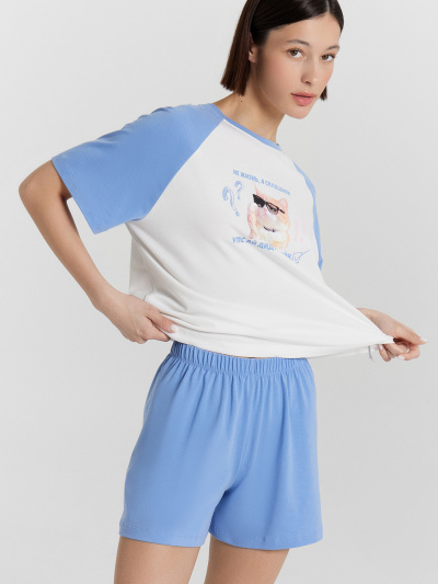 Футболка, шорты Mark Formelle 592535/24-33466ПП-16 белый_св.синий_печать_3_сл_на_пол - фото 96