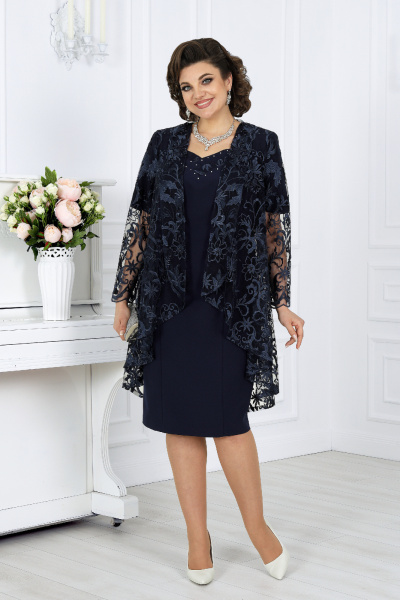 Кардиган, платье Ninele 5907 темно-синий - фото 7