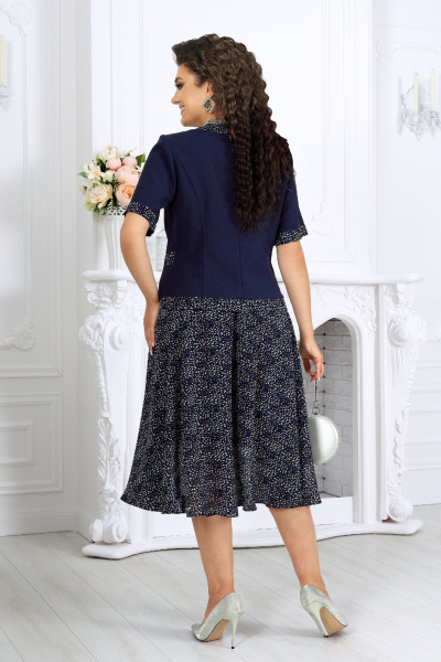 Жакет, юбка Ninele 5992 синий_камни - фото 7