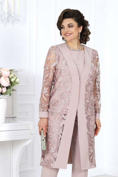 Блуза, брюки, кардиган Ninele 6038 пудра - фото 7