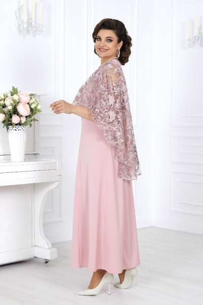 Накидка, платье Ninele 6060 пудра - фото 3