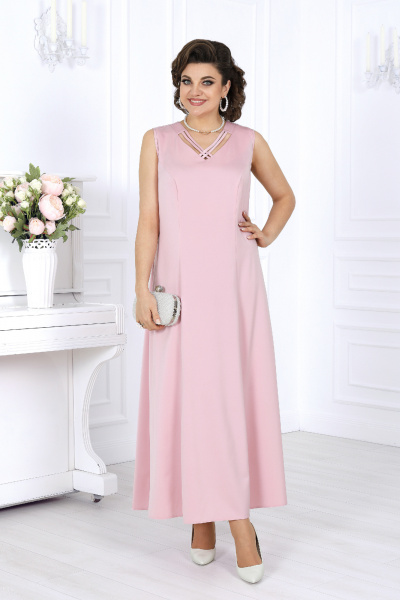 Накидка, платье Ninele 6060 пудра - фото 4