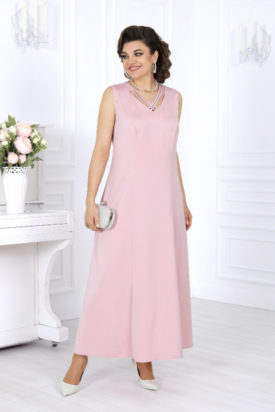 Накидка, платье Ninele 6060 пудра - фото 7