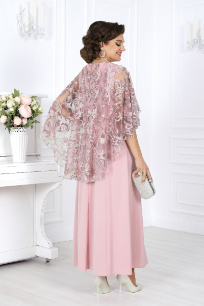 Накидка, платье Ninele 6060 пудра - фото 11