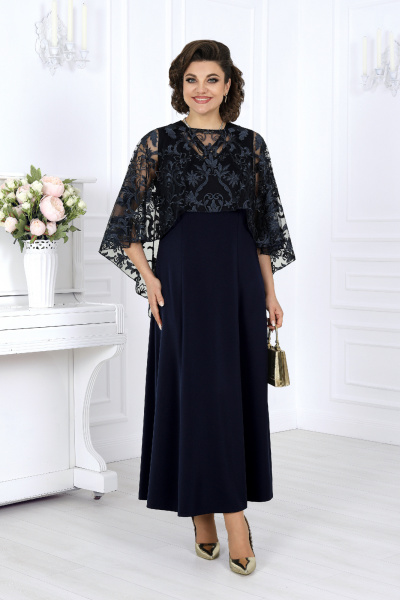 Накидка, платье Ninele 6060 синий - фото 5