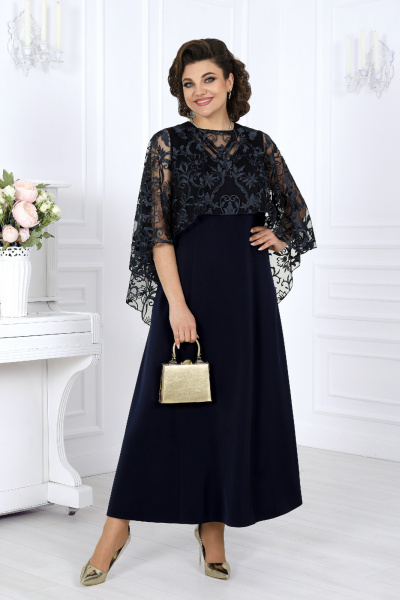 Накидка, платье Ninele 6060 синий - фото 6