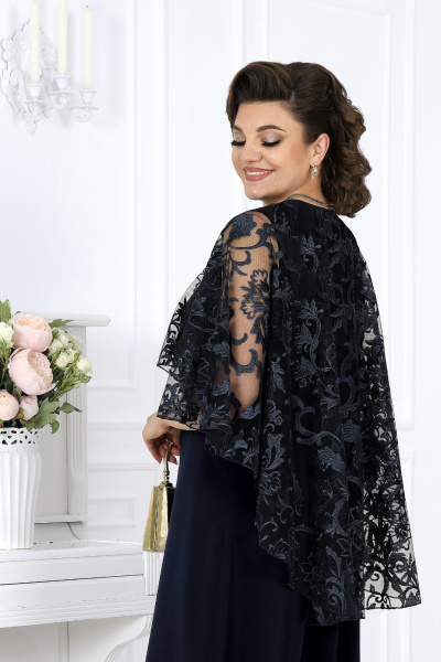 Накидка, платье Ninele 6060 синий - фото 9