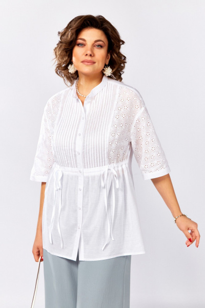Блуза, брюки Lady Secret 2998 белый+серо-голубой - фото 3
