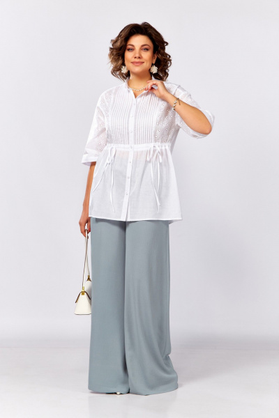 Блуза, брюки Lady Secret 2998 белый+серо-голубой - фото 1