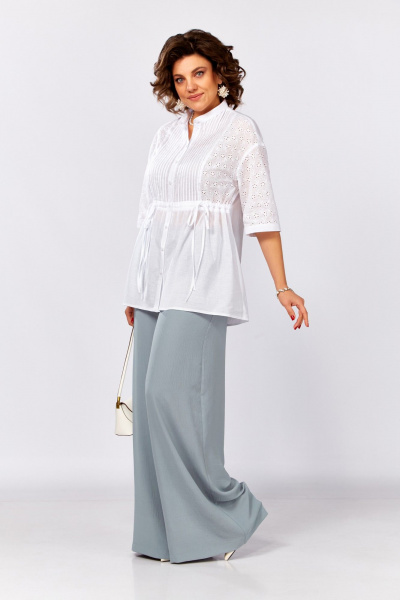 Блуза, брюки Lady Secret 2998 белый+серо-голубой - фото 2