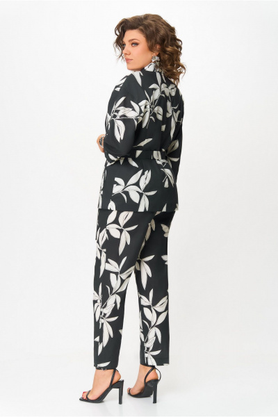 Брюки, жакет DaLi 9347.1 чёрный_с_молочным - фото 4