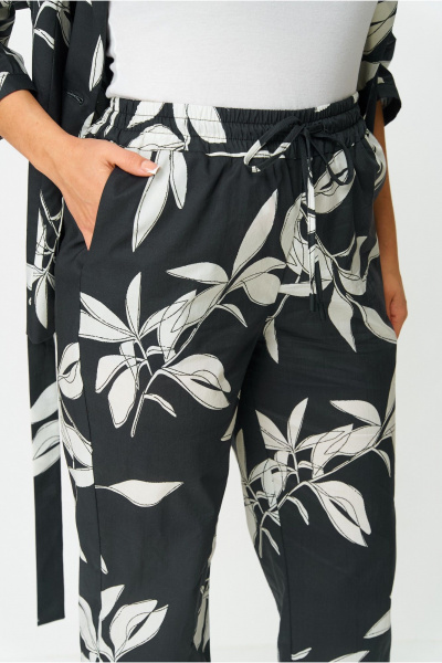 Брюки, жакет DaLi 9347.1 чёрный_с_молочным - фото 3