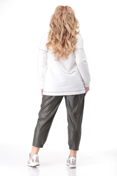 Демисезонный комплект из трикотажа и экокожи с брюками Кэтисбел 2499 - фото 3