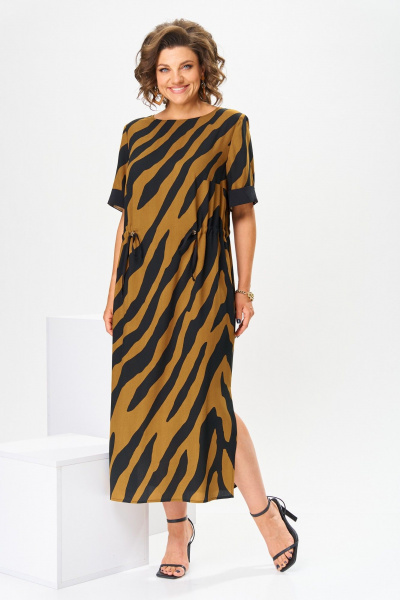 Платье Romanovich Style 1-2807 коричневый_принт - фото 3