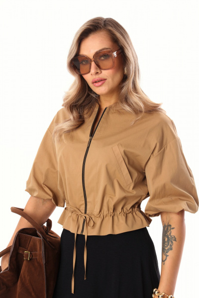 Бомбер, юбка LM К1140134 бежево-черный - фото 9