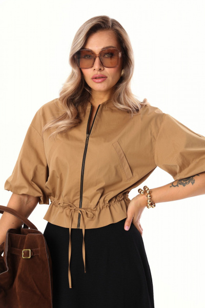 Бомбер, юбка LM К1140134 бежево-черный - фото 8