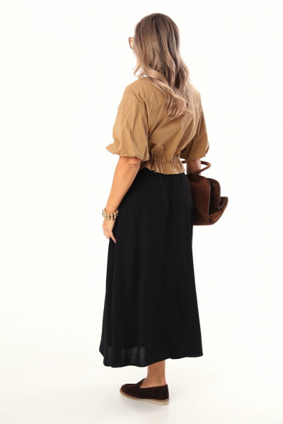 Бомбер, юбка LM К1140134 бежево-черный - фото 6