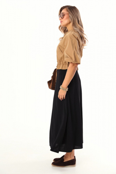 Бомбер, юбка LM К1140134 бежево-черный - фото 5