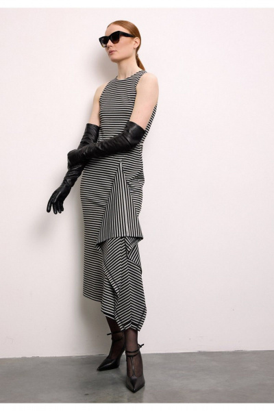 Платье DEVITA 1032-1 серо-черный - фото 2