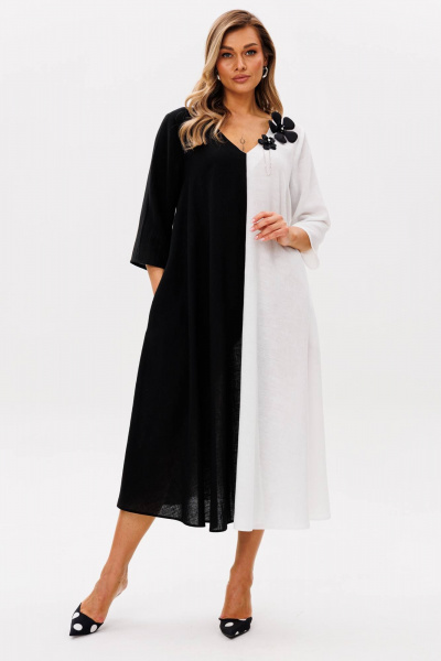 Платье Anastasia 1243 черно-белый - фото 7