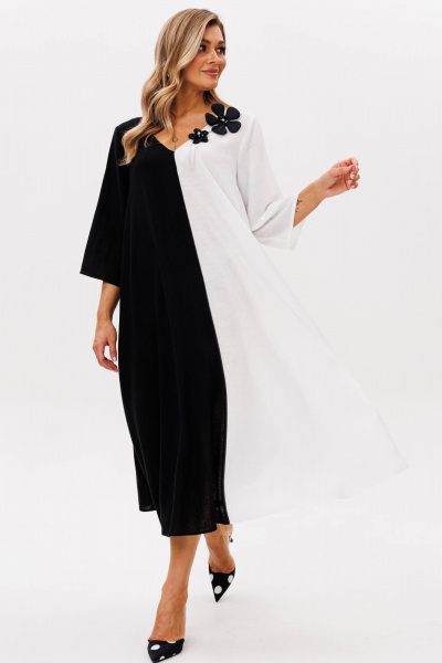 Платье Anastasia 1243 черно-белый - фото 6