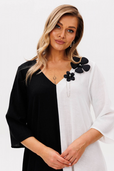 Платье Anastasia 1243 черно-белый - фото 3