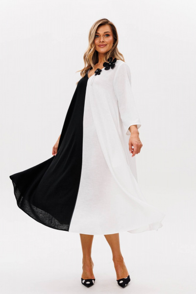 Платье Anastasia 1243 черно-белый - фото 1