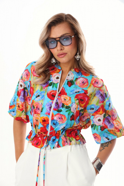 Брюки, бомбер LM К1340146 цветы - фото 7