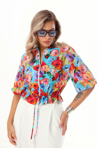 Брюки, бомбер LM К1340146 цветы - фото 6