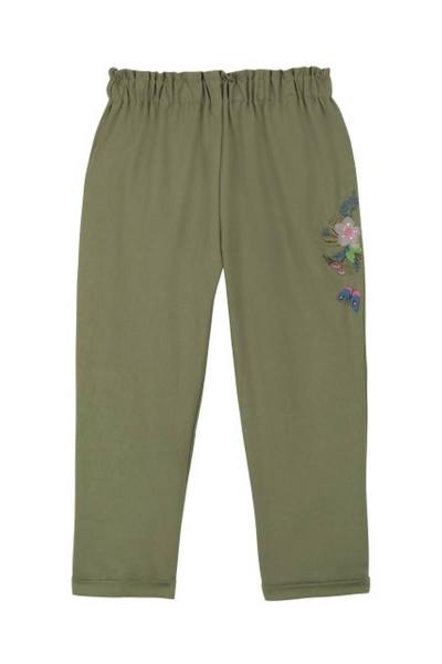 Демисезонные повседневные брюки из хлопка для девочки Bell Bimbo 201022 св.олива - фото 3