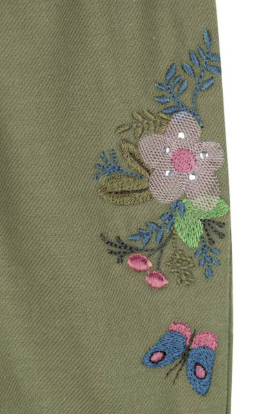 Демисезонные повседневные брюки из хлопка для девочки Bell Bimbo 201022 св.олива - фото 2