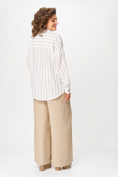 Блуза, брюки Michel chic 1425 бежевый_белый - фото 2