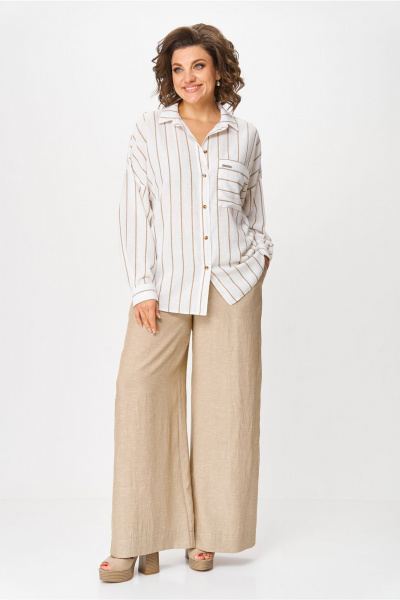 Блуза, брюки Michel chic 1425 бежевый_белый - фото 1