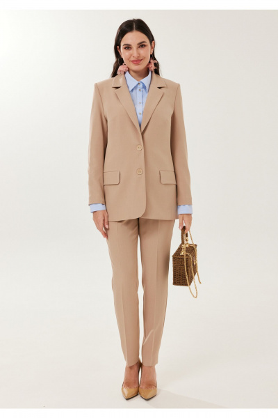 Блуза, брюки, жакет Твой имидж 2143 бежевый - фото 4