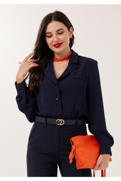 Блуза Твой имидж 2178 синий - фото 4