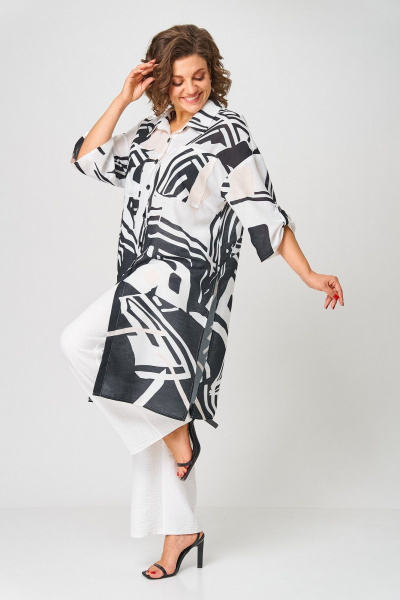 Блуза, брюки Koketka i K 1290 черный+белый - фото 16