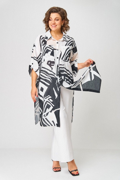Блуза, брюки Koketka i K 1290 черный+белый - фото 14