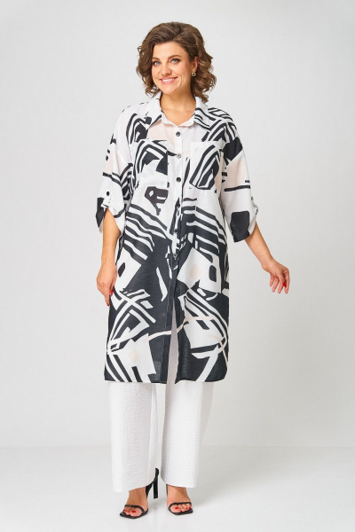 Блуза, брюки Koketka i K 1290 черный+белый - фото 10