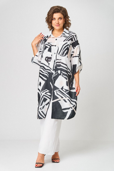 Блуза, брюки Koketka i K 1290 черный+белый - фото 9