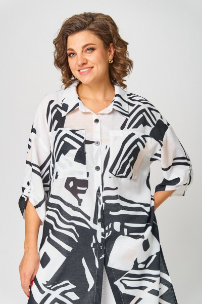Блуза, брюки Koketka i K 1290 черный+белый - фото 6