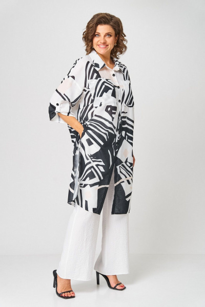 Блуза, брюки Koketka i K 1290 черный+белый - фото 1