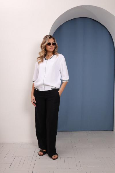 Брюки, бомбер LARICI 1185 белый/черный - фото 2