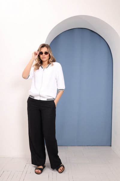 Брюки, бомбер LARICI 1185 белый/черный - фото 1