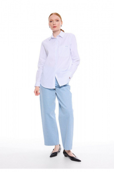 Блуза DEVITA 6035-1 бело-голубой - фото 5